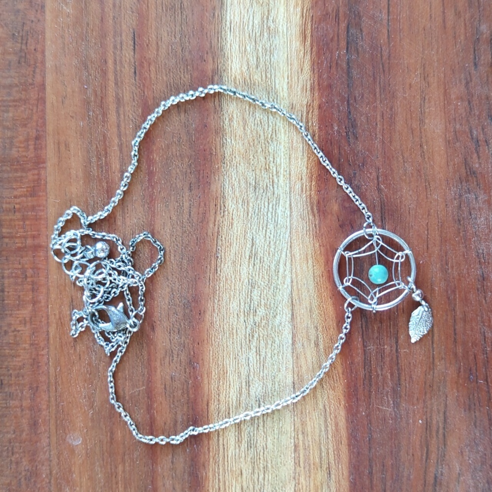Silver tone Dreamcatcher necklace
